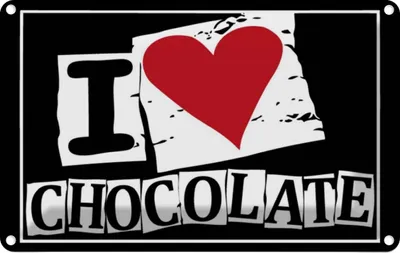 Produktbild von vianmo Blechschild 12x18 cm I Love Chocolate Herz Spruch Zitat