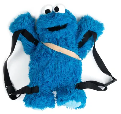 Produktbild von Sesamstraße Krümelmonster 3D Plüsch Rucksack 38 cm mit verstellbaren Gurten Plüschtier Blau
