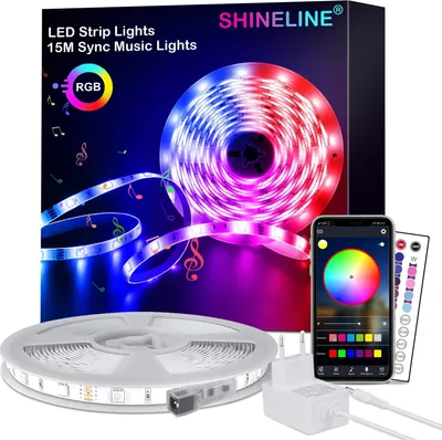 Produktbild von LED Strip 12.5M, LED Streifen mit APP Steuerung und Fernbedienung,RGB 5050 LED Lichter Sync Musik für Schlafzimmer,Raum,Küche,Party,Decke,Weihnachten Deko [Energieklasse A]