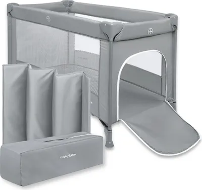 Produktbild von Faltbares Reisebett für Babys – Happy Traveller BASIC, Grau