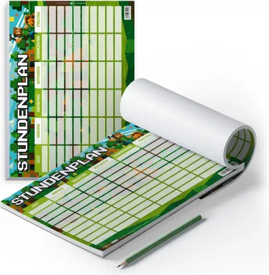 Produktbild von itenga Stundenplan Block 25 Blatt DIN A4 Motiv Blockgame PIXEL