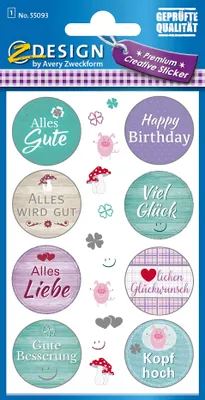 Produktbild von AVERY Zweckform CREATIVE Sticker "Wünsche" 1 Blatt à 8 Sticker