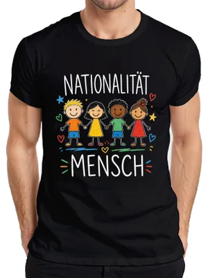 Zdjęcie produktu dla Narodowość, człowiek, dzieci, wielokulturowość, różnorodność, prezent, koszulka męska, antyrasizm, czarny, rozmiar L