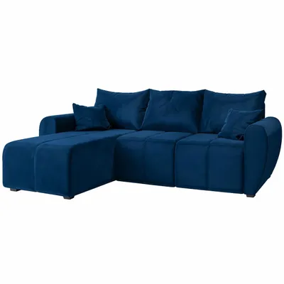Image de Canapé d'angle MOKA convertible en L, canapé avec coffre de rangement, canapé de salon, canapé-lit – Bleu Kronos 09