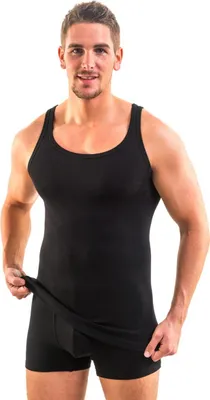 Produktbild von HERMKO 16000 3er Pack Herren Unterhemd aus weicher Baumwolle/Modal, Größe:D 6 = EU L, Farbe:schwarz