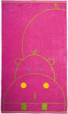 Obrázek produktu pro SCANquilt plážová osuška VELUR hippo-2 růžová 100% bavlna 70 x 125 cm