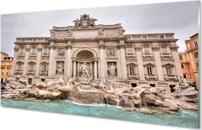 Produktbild von Glasbilder 140x70 Wandkunst Rom Brunnen Basilika