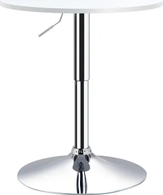 Produktbild von HOMCOM Höhenverstellbarer Bartisch mit runder und rutschfester Basis für Küche, Esszimmer, Ø60x69-93 cm, Weiß