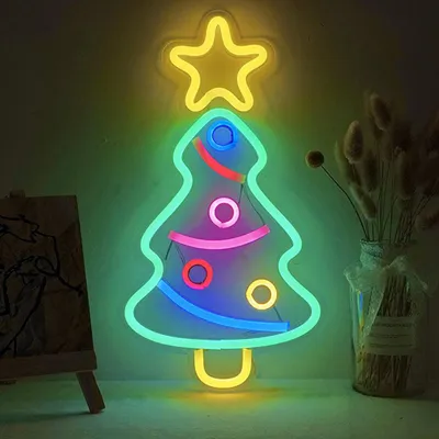 Image de LED -Neon Lampes en forme d'arbre de Noël Bouclier USB Night Lamp Home Party Décoration de mariage Cadeaux Ornement du Nouvel An