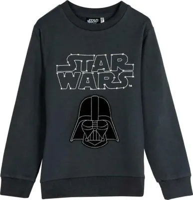 Productafbeelding van Cerda Group Star Wars geborsteld katoenen sweatshirt, zwart, maat 10 jaar, kleur zwart