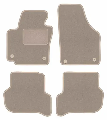 Image de Tapis de sol en moquette pour Volkswagen Golf Plus 2005-2014 (monospace) – jeu 4 pièces, beiges, sur mesure – Wielganizator LUX