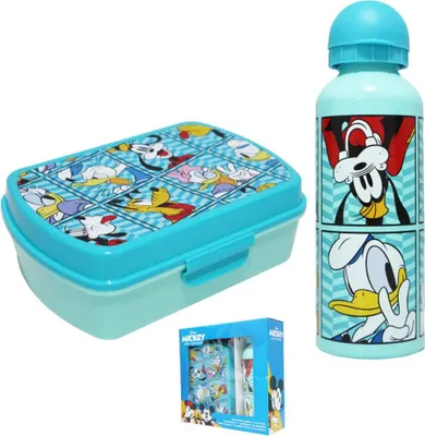 Produktbild von Disney Mickey Maus 2 tlg Lunch Set Brotdose Alu Trinkflasche 500 ml