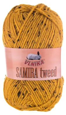 100g Strickgarn Samira Tweed Klassikgarn Strickwolle Handstrickgarne senfgelb