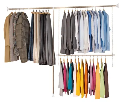 Produktbild von WENKO 3er Teleskop Garderoben Edelstahl Ständer Kleider Schrank System Stangen