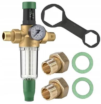 Produktbild von HERZ Druckminderer Druckregler 1" Manometer Wasserdruckminderer Verschraubungen Einstellanzeige
