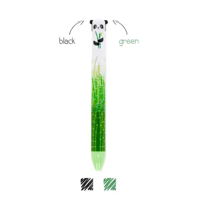 A pen with a panda design and bamboo pattern.
