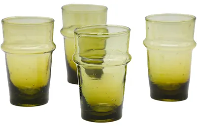 Produktbild von Dessertgläser Set 4-teilig mundgeblasen Recyclingglas Honigbraun 150ml 10cm Höhe