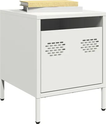 Immagine prodotto di Maison Exclusive - Comodino bianco 35x39x43,5 cm Acciaio