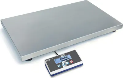 Produktbild von KERN & SOHN Plattformwaage, 150 kg, Edelstahl, Edelstahl, LCD, 2,5 cm, 950 mm