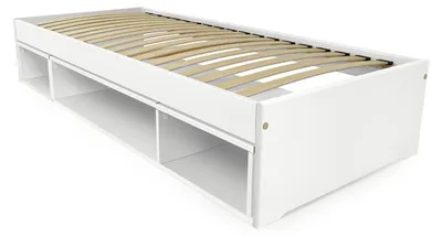 Productafbeelding van Bed met opbergruimte Maël, 90x200 - Wit