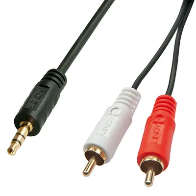 Obrázok produktu pre Lindy 35682, 2 x RCA, Samec, 3.5mm, Samec, 3 m, Čierna