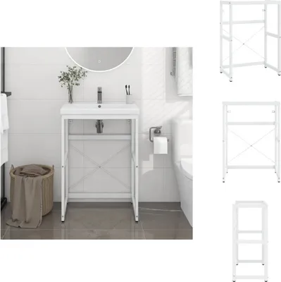 Obrázok produktu pre vidaXL Rám umývadla do kúpeľne biely 59x38x83 cm železo - Umývadlá do kúpeľne