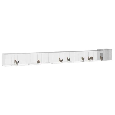 Immagine prodotto di vidaXL Gabbia per polli grigia 1000x91x100 cm Acciaio zincato