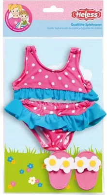 Zdjęcie produktu dla Bikini dla lalek, małe, z klapkami kąpielowymi, rozmiar 28-35 cm