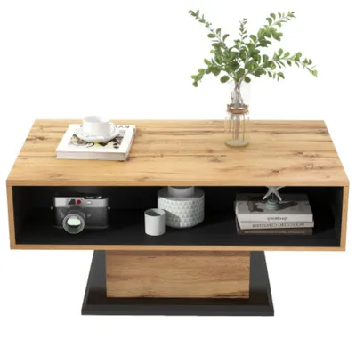 Obrázek produktu pro Konferenční stolek (dřevo 100 x 47x 60 cm, čtvercový stolek), malý stolek do obývacího pokoje, rozkládací stolek, odkládací stolek