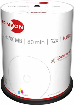 Obrázek produktu pro Primeon 2761106 Blank CD-R 80 700 MB 100 pc(s) Spindle Printable