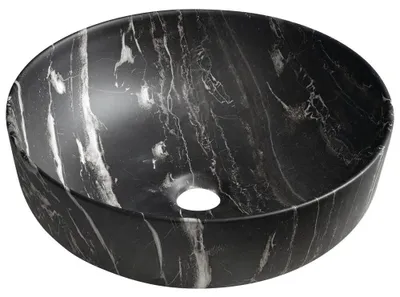 Produktbild von RONDEA Keramik-Waschtisch zum Aufsetzen Durch. 41cm, Carnico Marmor