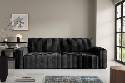 Produktbild von Furnisell Cord Schlafsofa Sofa mit Bettkasten "FANO", Schwarz