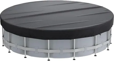 Produktbild von Poolabdeckung Rund 427cm, 420D Oxford Stoff Abdeckplane Pool, Wasserdicht und ReißFest Poolabdeckung Winter mit Kordelzug und Bodennägeln