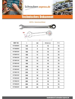 Produktbild von Ratschenschlüssel 12x174