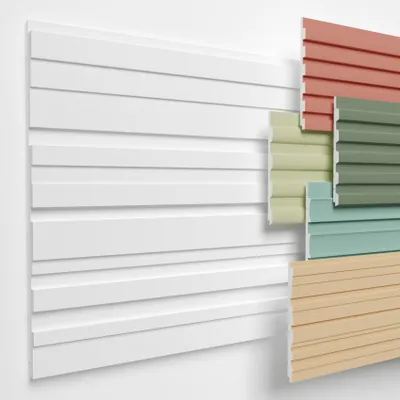 Produktbild von HEXIMO Lamellenwand XPS Akustikpaneele Wandverkleidung weiß Wandpaneele Lamellen Styropor Paneele