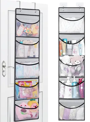 Imagen del producto de Estante colgante para puerta con 5 compartimentos para objetos