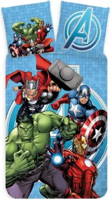 Obrázek produktu pro Avengers Modré ložní prádlo 140×200 cm, 70×90 cm