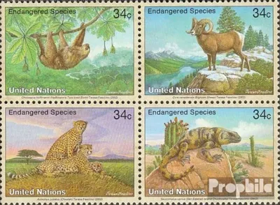 Produktbild von Briefmarken UNO - New York 2002 Mi 890-893 Viererblock (kompl.Ausg.) FDC Fauna