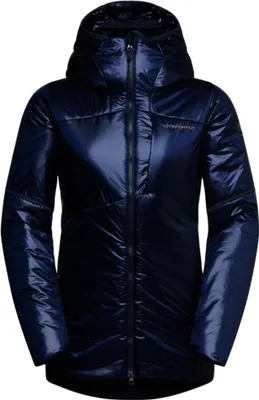 Dunkelblaue La Sportiva Supercouloir Primaloft Jacke mit Kapuze und durchgehendem Reißverschluss