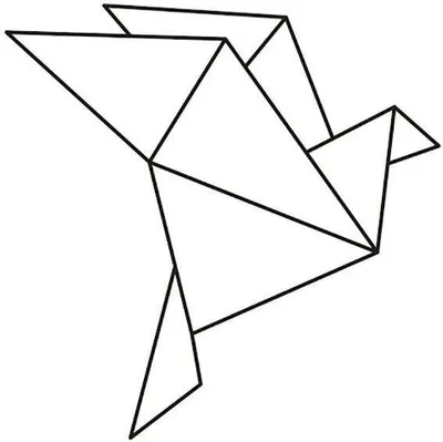 Produktbild von Holzstempel 4,5 x 4,5 cm - Origami-Vogel