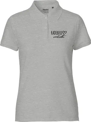 Produktbild von Huuraa Damen Polo Shirt Radebeul verliebt S Sport Grey Bio Baumwolle Fairtrade Poloshirt Geschenkidee