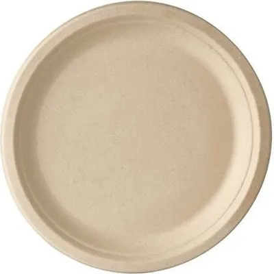 Produktbild von 500 Papstar Teller, Zuckerrohr pure ungeteilt Ø 26 cm, 2 cm natur 86288