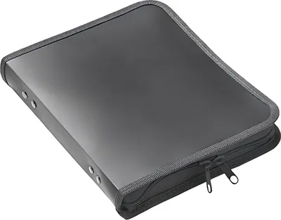 Produktbild von Reißverschluss-Portfolio, A5, PP anthrazit, 2-Ring-Mechanik, Zip grau