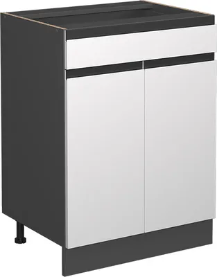 Produktbild von Küchenunterschrank Vicco R-Line Weiß 60 cm J-Shape, mit Schublade, ohne Arbeitsplatte, Model 39719