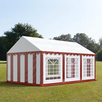 Immagine prodotto di TOOLPORT Tendone per feste 3x6 m PVC rosso-bianco 100% impermeabile Tendone da esterno Tenda party