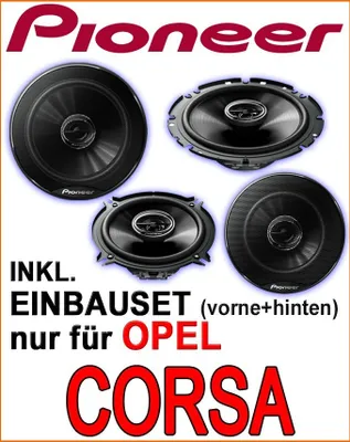 Produktbild von Lautsprecher - Pioneer für vorne & hinten - Einbauset passend für Opel Corsa B, C - justSOUND