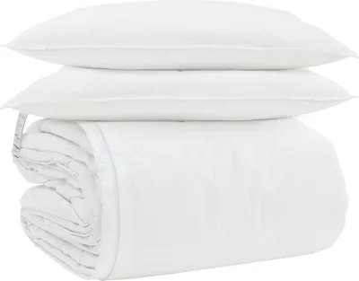 Produktbild von vidaXL Bettdecken Set mit Kissen 3 Stk. Weiß Daunenfeder
