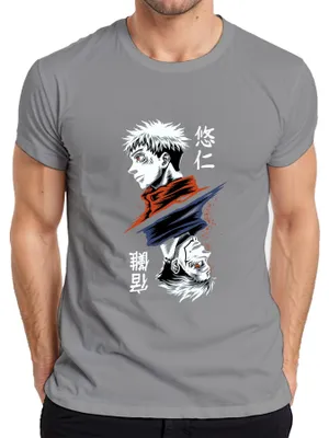 Produktbild von Jujutsu Kaisen Yuji Itadori Dual Face Fluch Anime Geschenk Herren T-Shirt, Grau, M