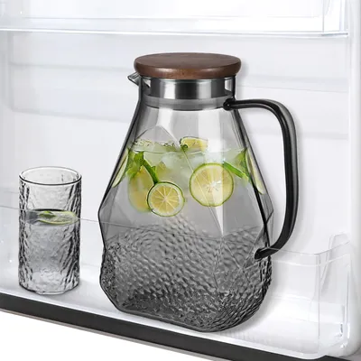 Immagine prodotto di Caraffa in vetro borosilicato nero, da 1,8 litri, con coperchio