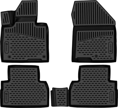 Imagen del producto de ELEMENT Alfombrillas de goma 3D compatibles con Hyundai Santa Fe, desde 2017 | 4 piezas